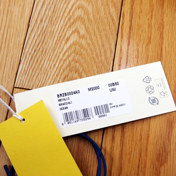 BNWT AW22 MARNI LOGO PLAQUE ROPE BRACELET BLUE - Picture 4 of 5